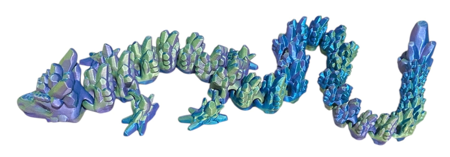 3D printed 24" Stone Dragon - Indigo