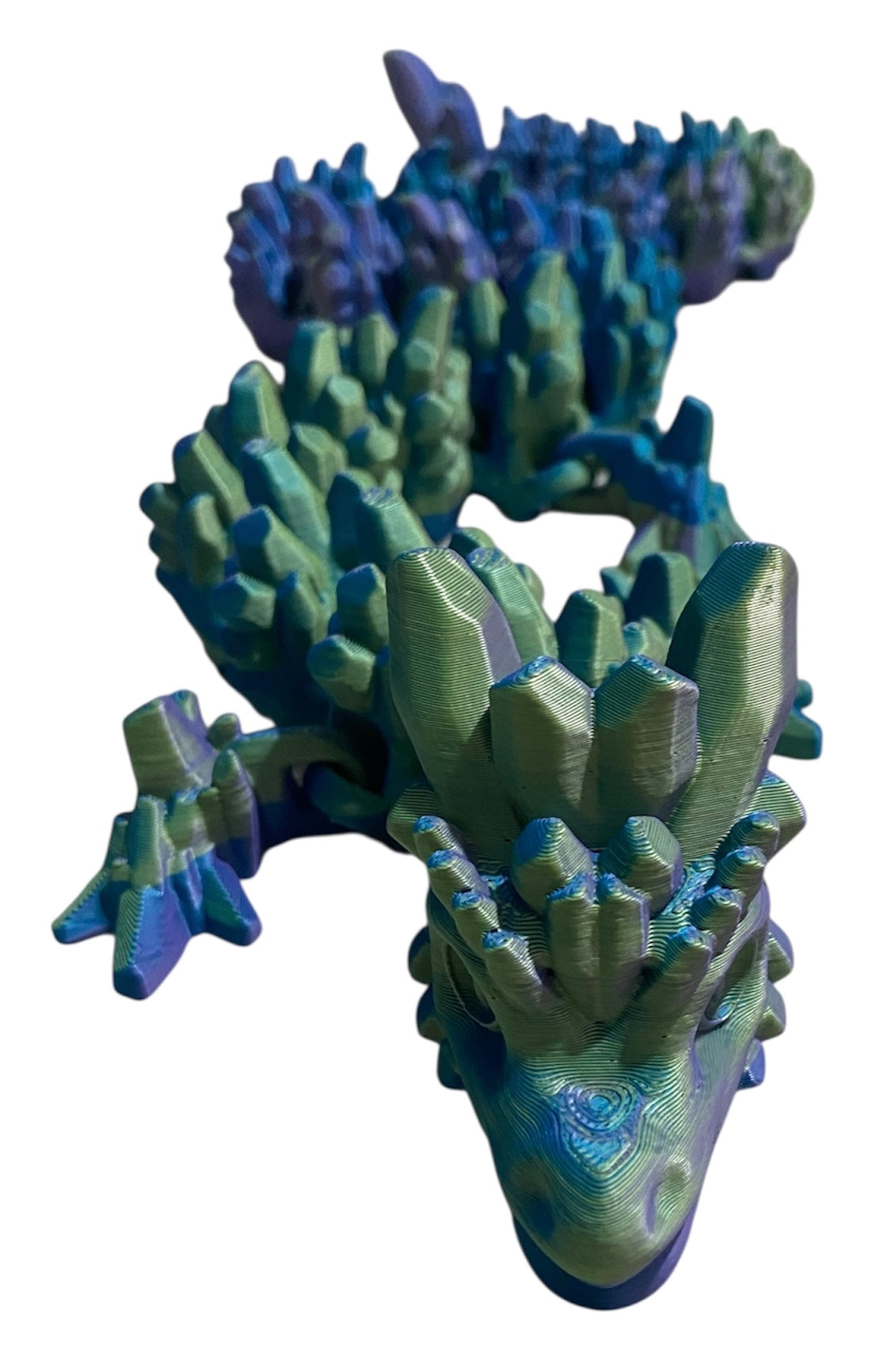 3D printed 24" Stone Dragon - Indigo