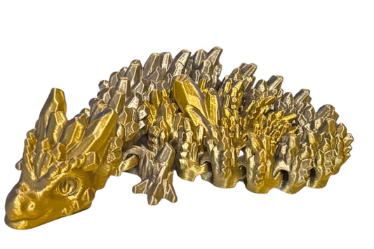 3D printed 24" Stone Dragon - Gold / Silver