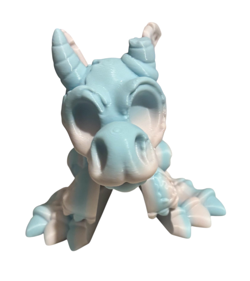 3D printed 7" Wyvern Zombie Dragon - Cotton Candy