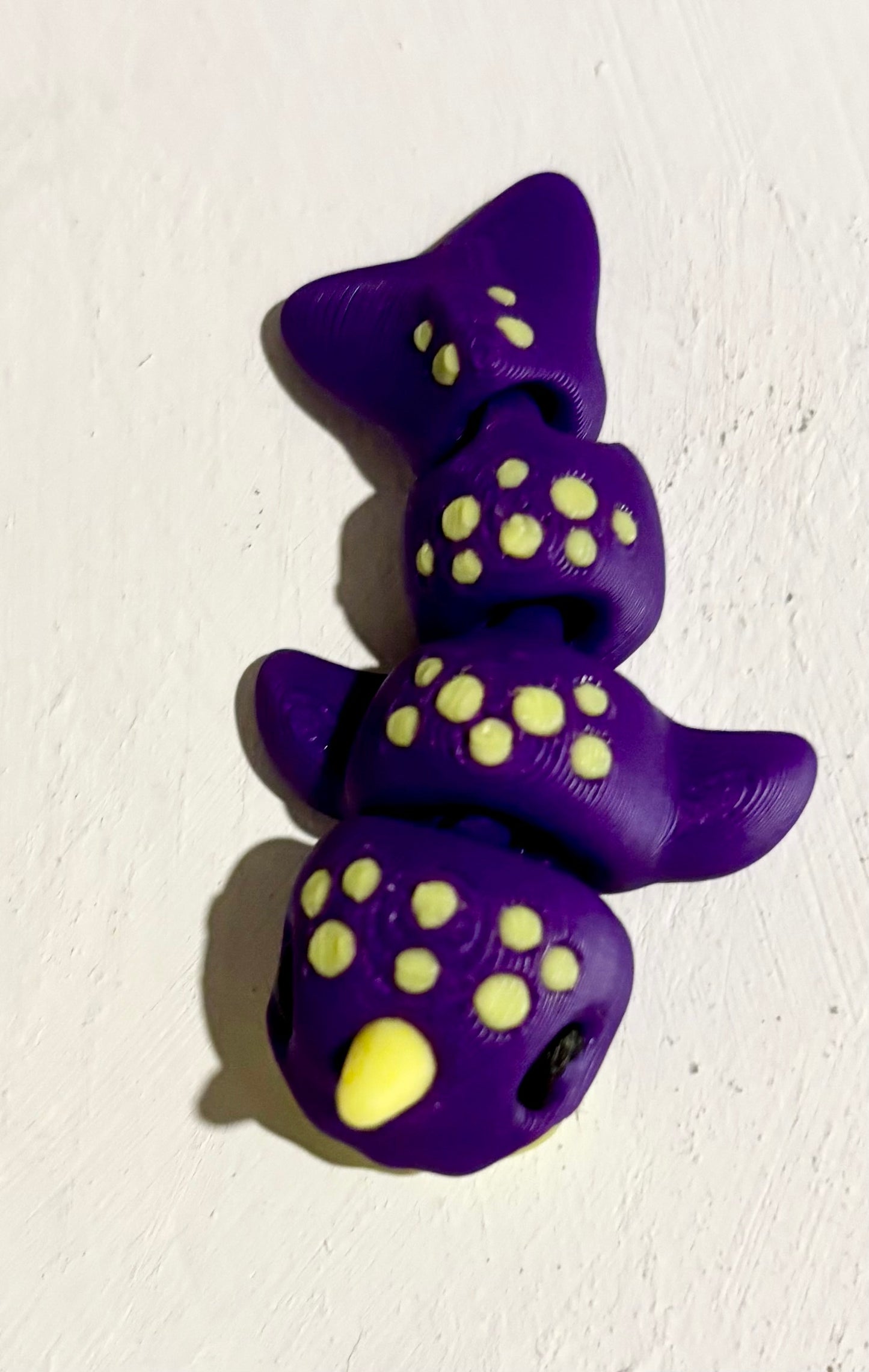 3D printed 2" Narwhal - Purple/Yellow