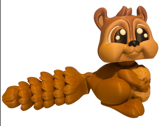 3D printed 5" Articulated Squirrel - Brown/White