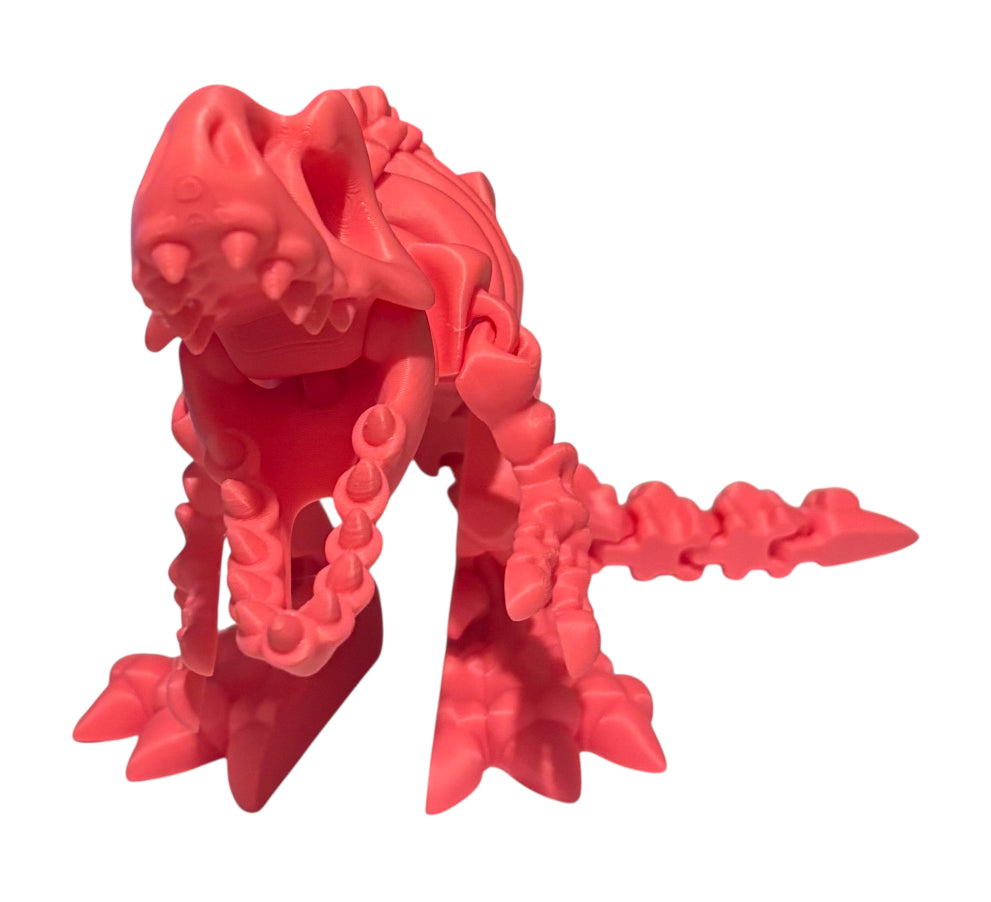 3D printed 10" Flexi T-Rex Skeleton - Hot Pink