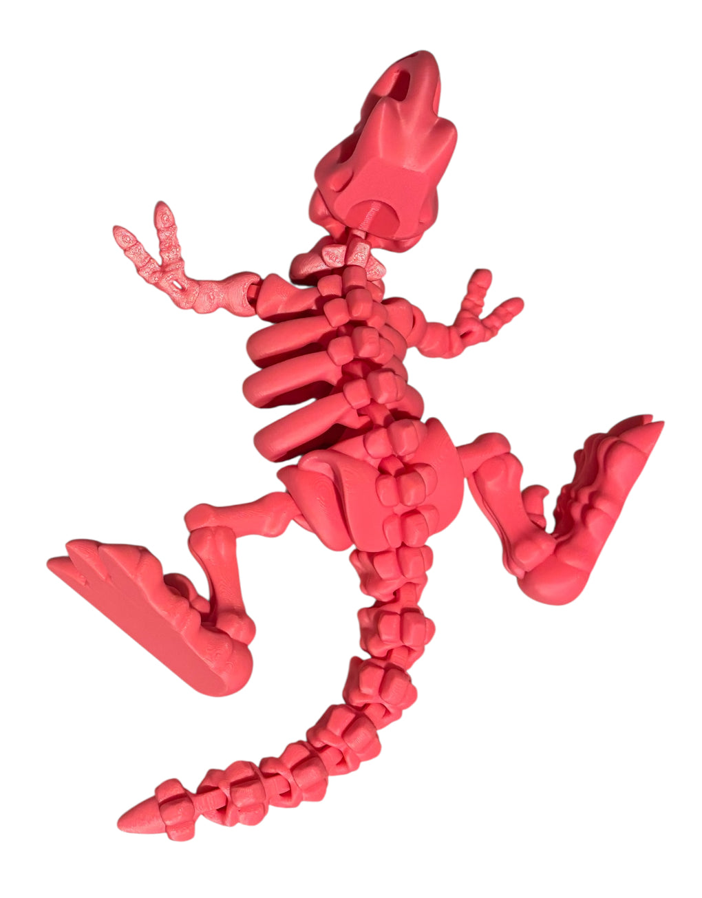 3D printed 10" Flexi T-Rex Skeleton - Hot Pink