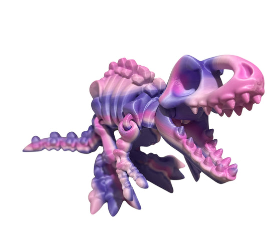 3D printed 10" Flexi T-Rex Skeleton - Rainbow 03