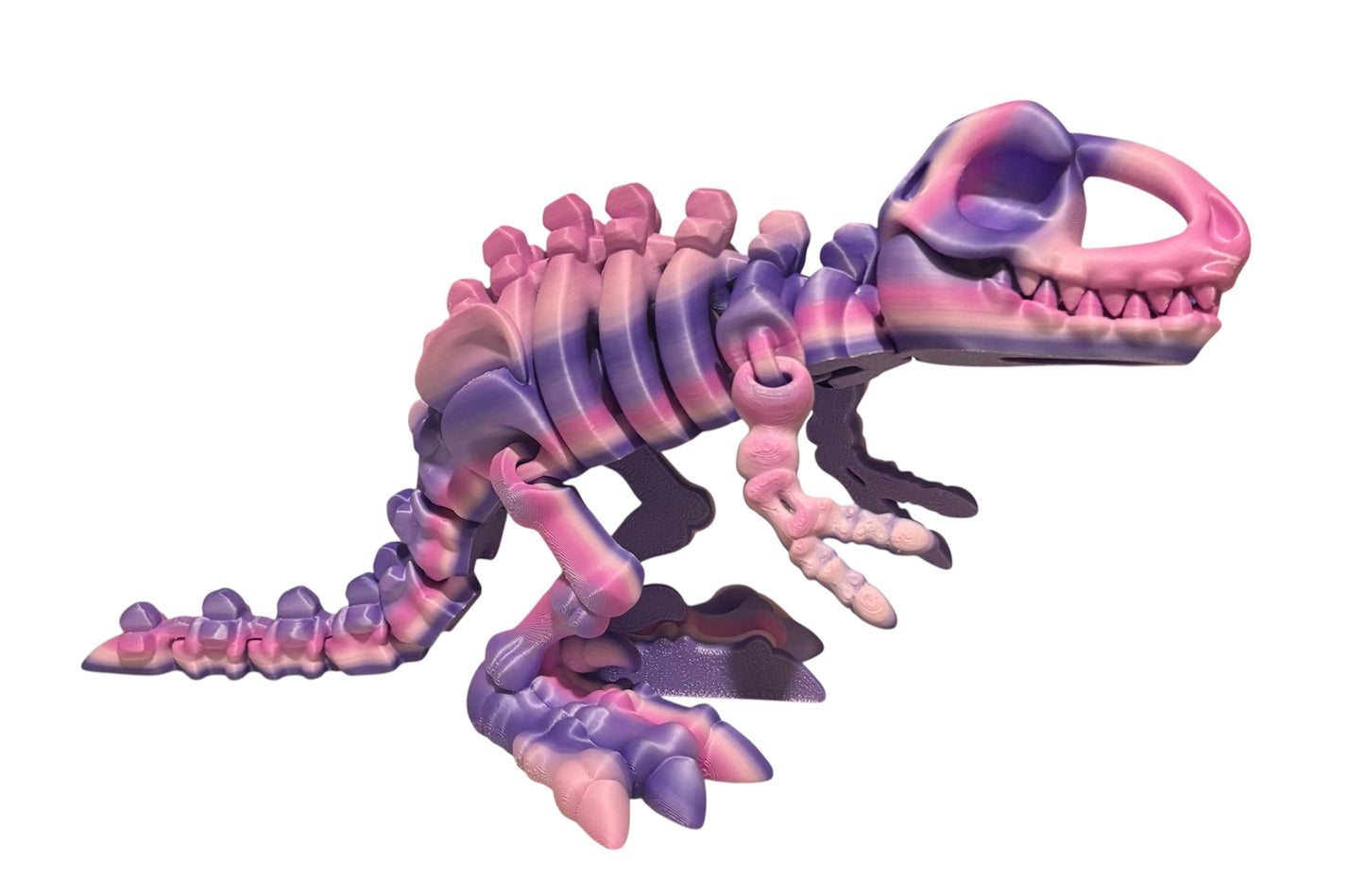 3D printed 10" Flexi T-Rex Skeleton - Rainbow 03