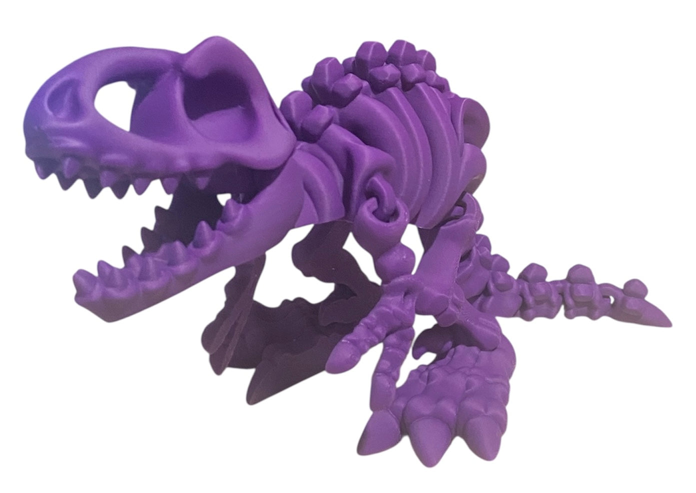 3D printed 10" Flexi T-Rex Skeleton - Dark Purple