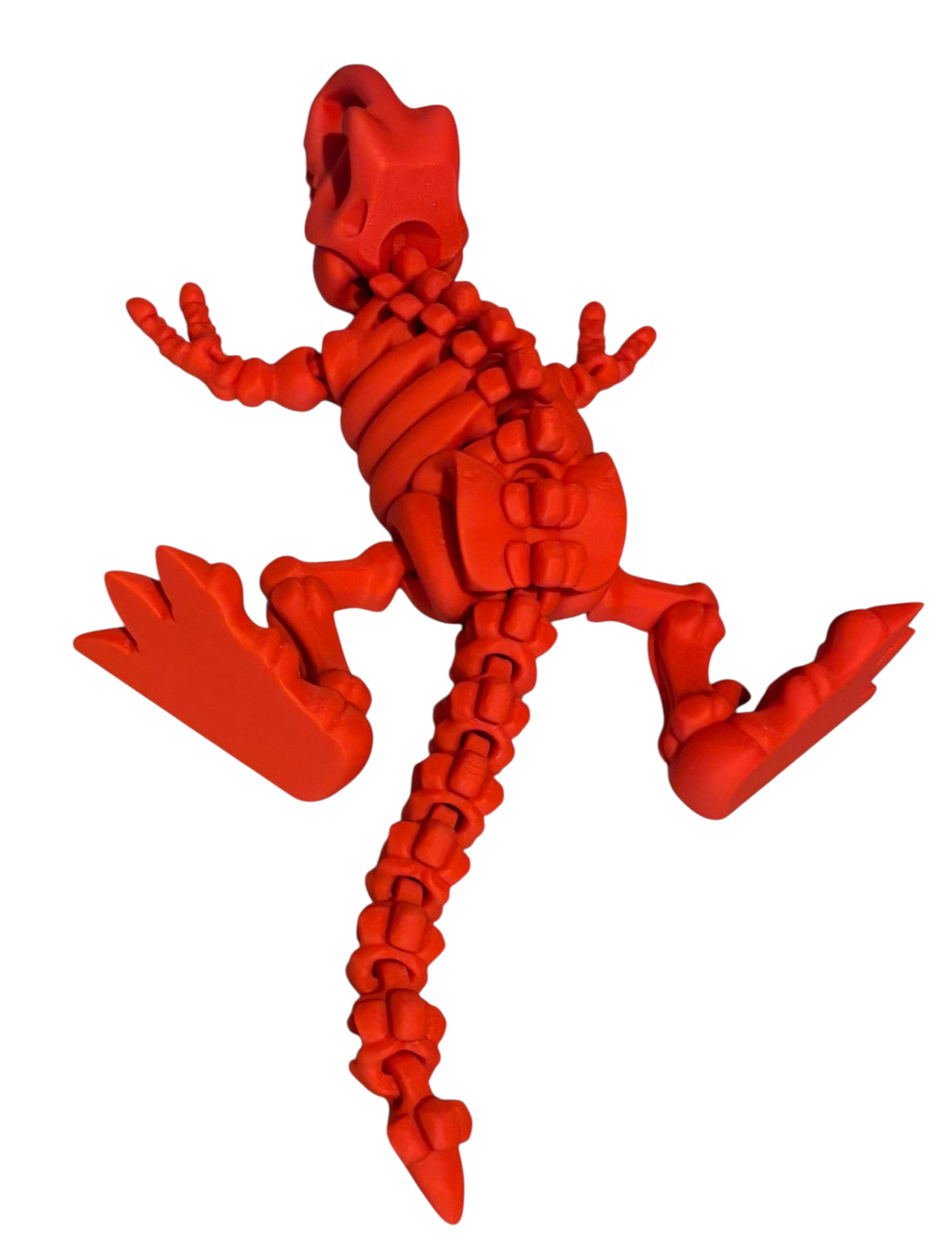 3D printed 7" Flexi T-Rex Skeleton - Lipstick Red