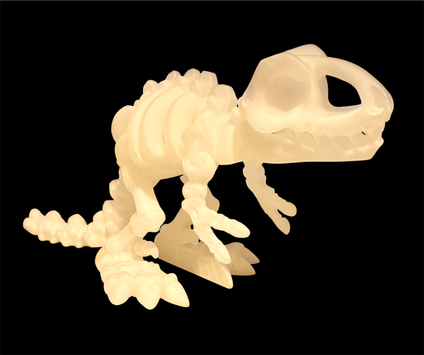 3D printed 10" Flexi T-Rex Skeleton - Natural Clear