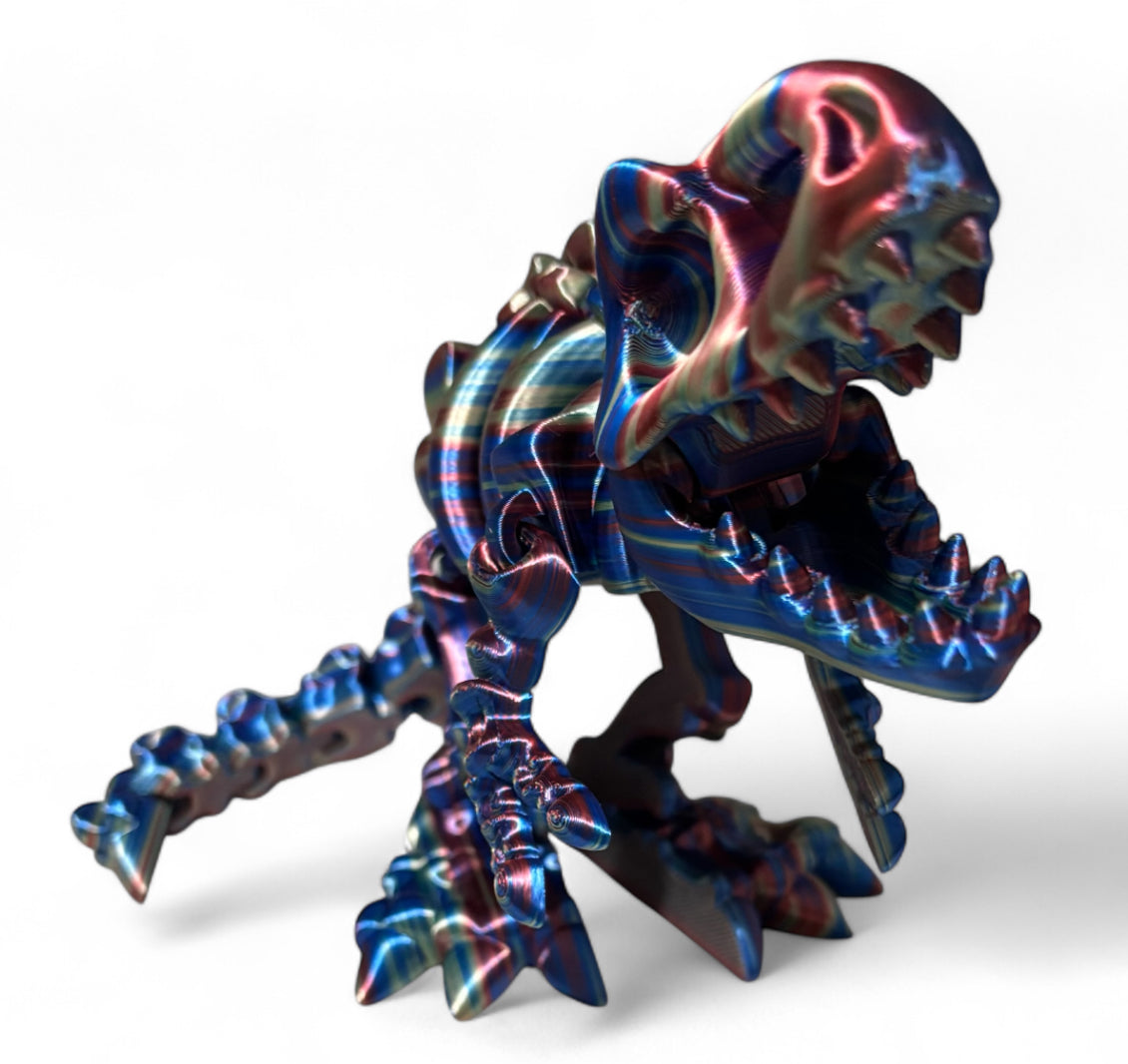 3D printed 7" Flexi T-Rex Skeleton - Twilight