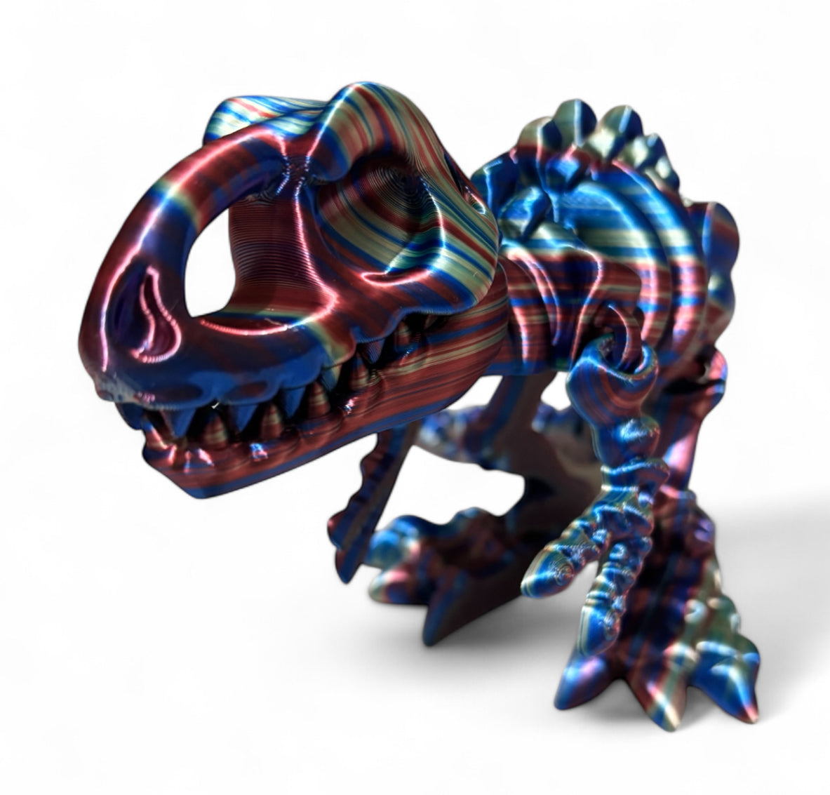 3D printed 7" Flexi T-Rex Skeleton - Twilight