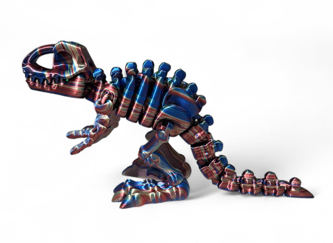3D printed 7" Flexi T-Rex Skeleton - Twilight