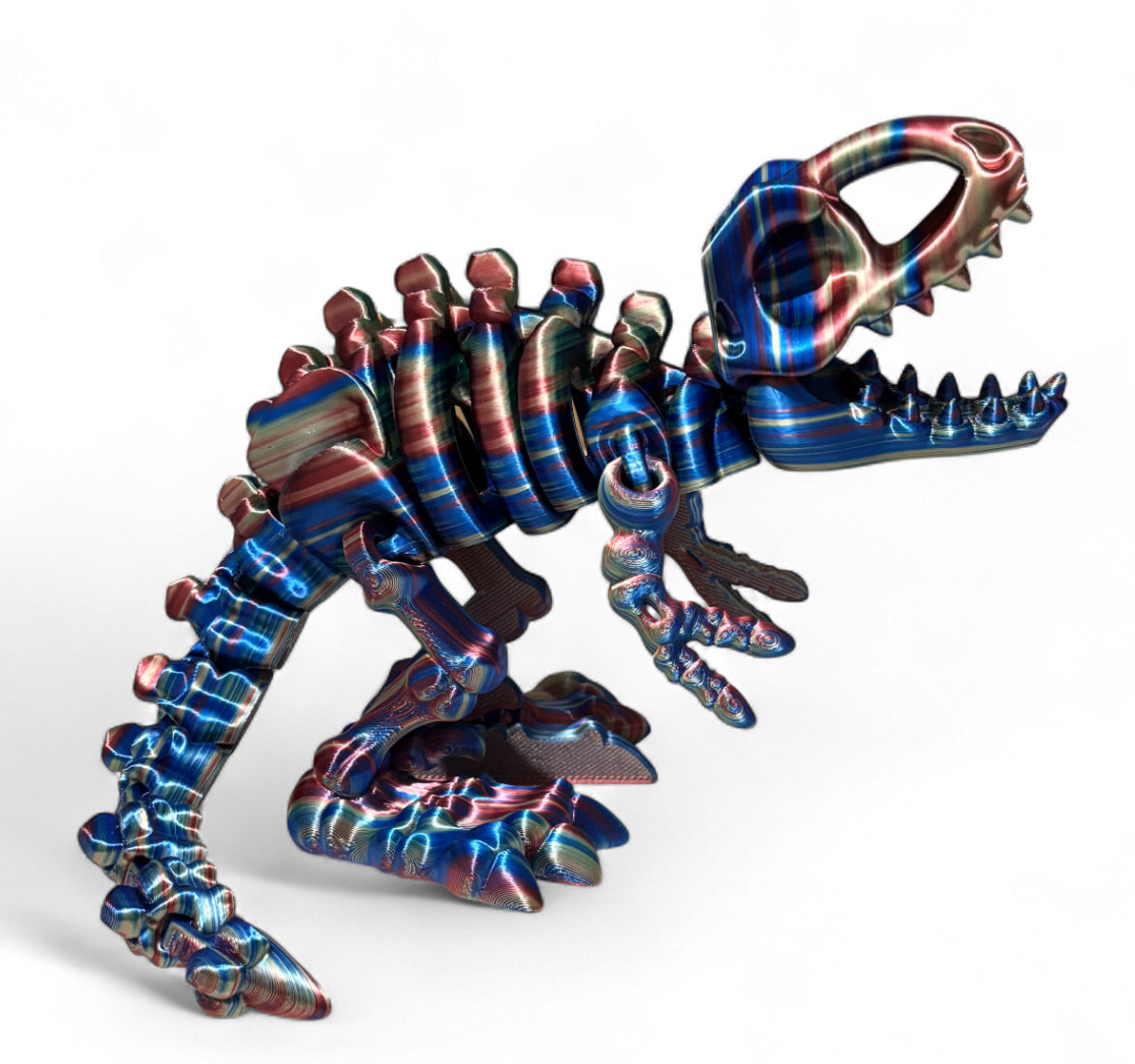 3D printed 7" Flexi T-Rex Skeleton - Twilight