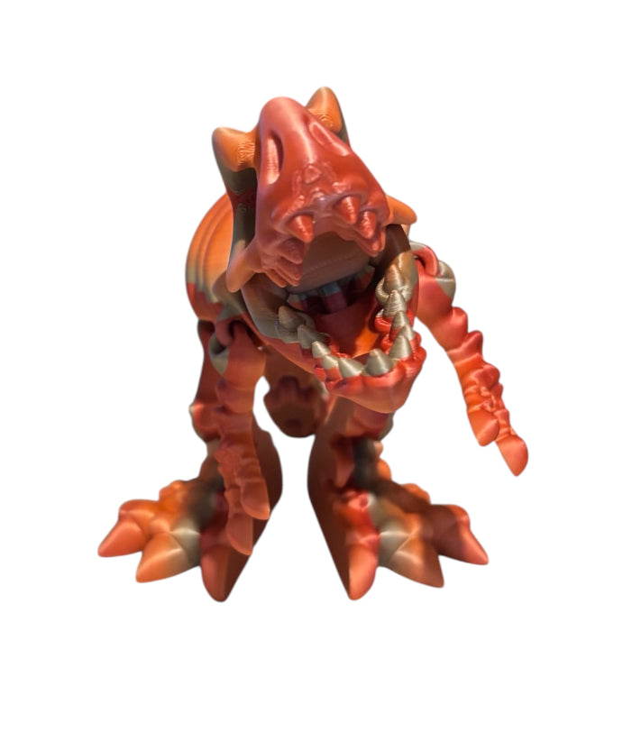 3D printed 7" Flexi T-Rex Skeleton - Psychedelic Silk