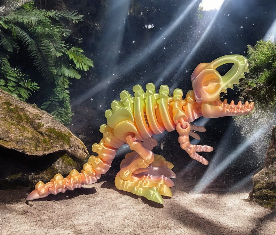 3D printed 10" Flexi T-Rex Skeleton - Candy