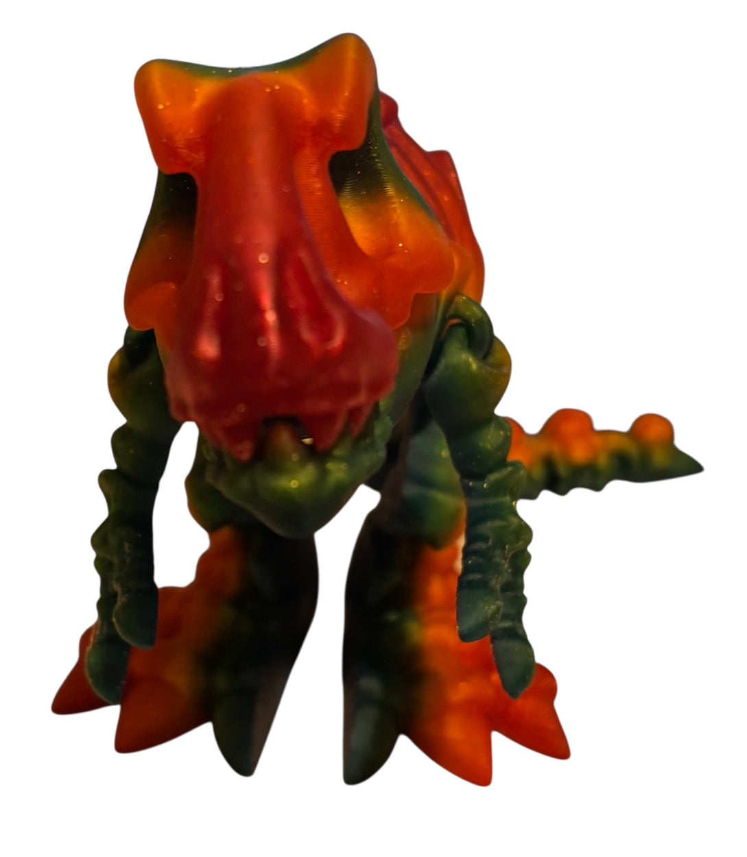 3D printed 7" Flexi T-Rex Skeleton - Chromatic Glitter