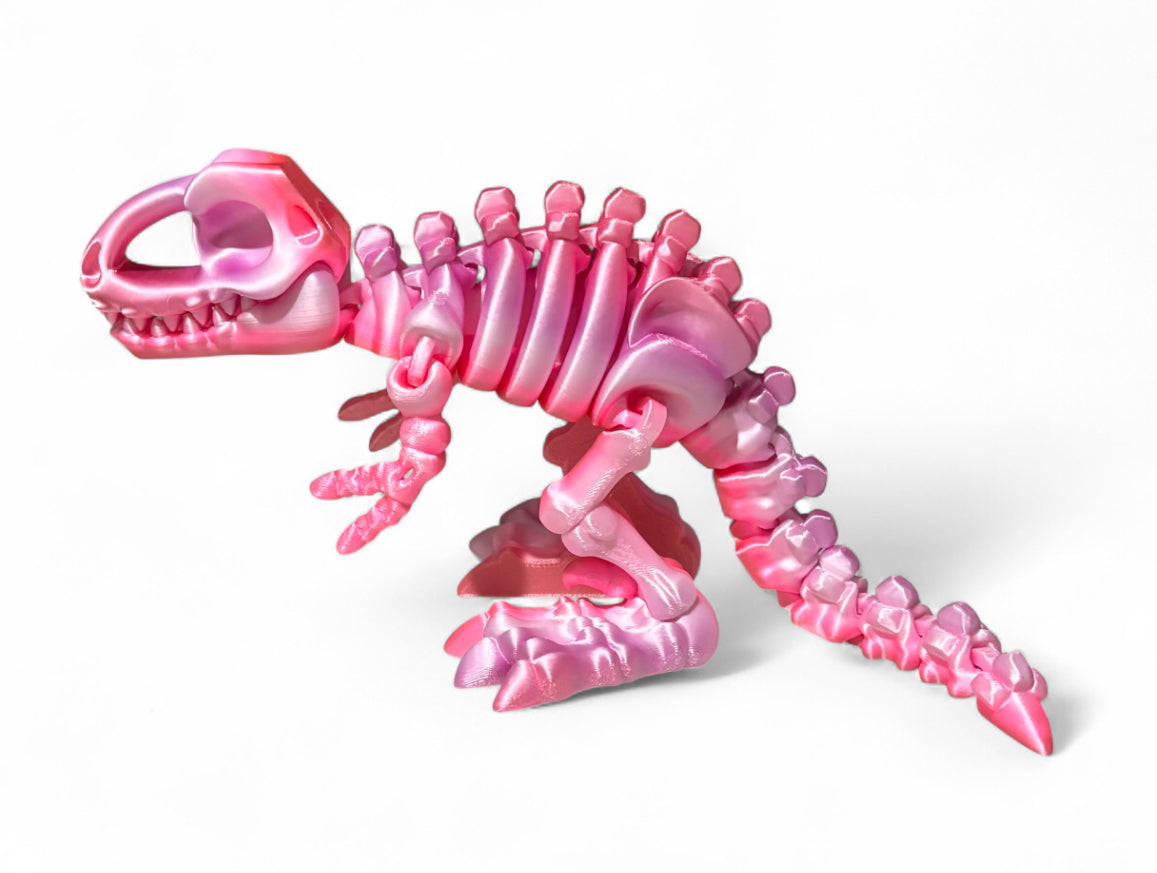 3D printed 7" Flexi T-Rex Skeleton - Peach Blush