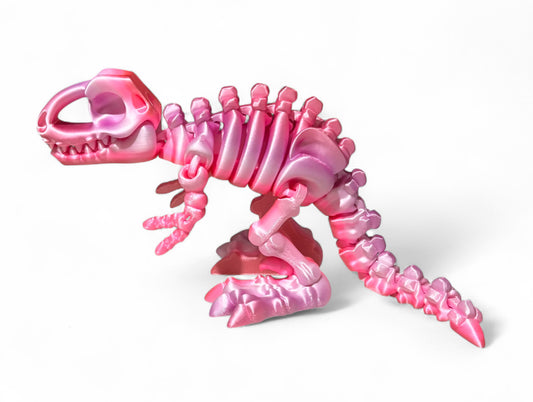 3D printed 7" Flexi T-Rex Skeleton - Peach Blush