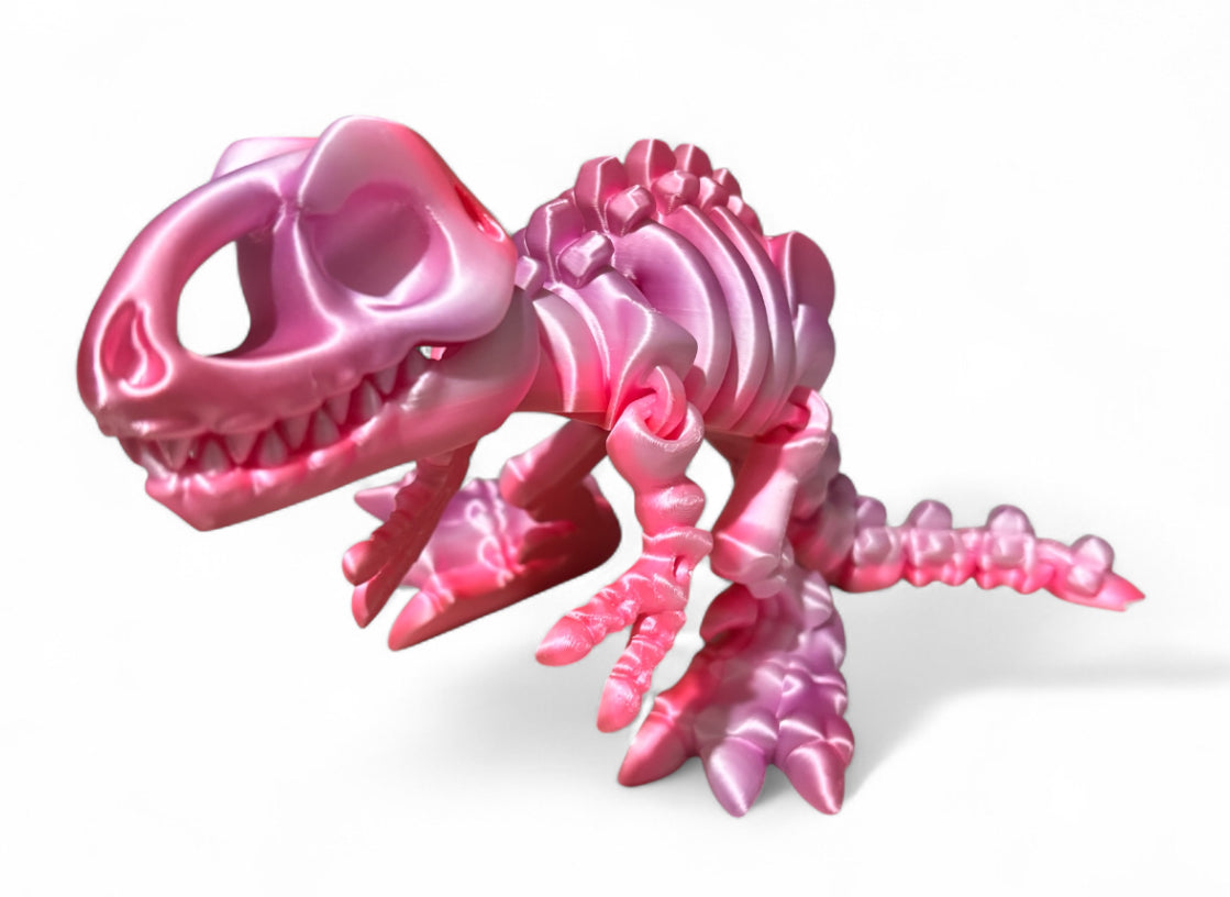 3D printed 10" Flexi T-Rex Skeleton - Peach Blush