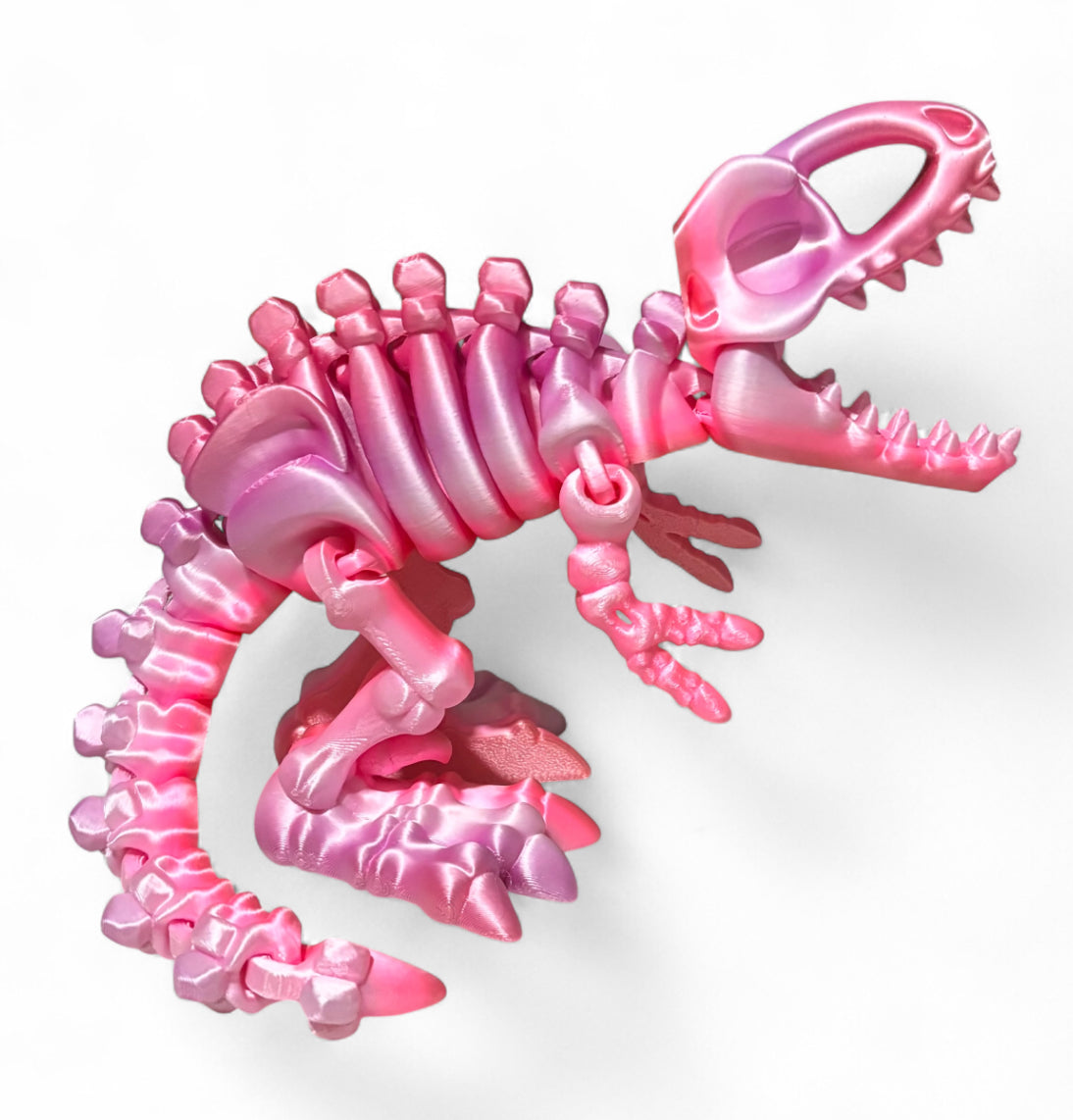 3D printed 10" Flexi T-Rex Skeleton - Peach Blush