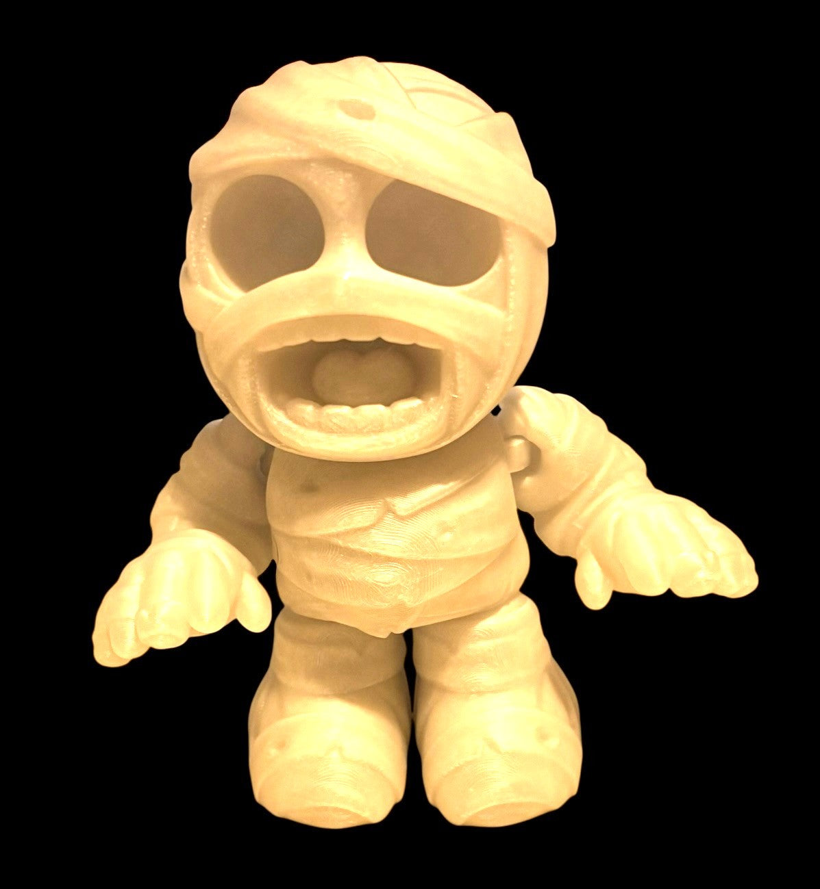 3D printed 4-1/2" Mummy - Glow in the Dark