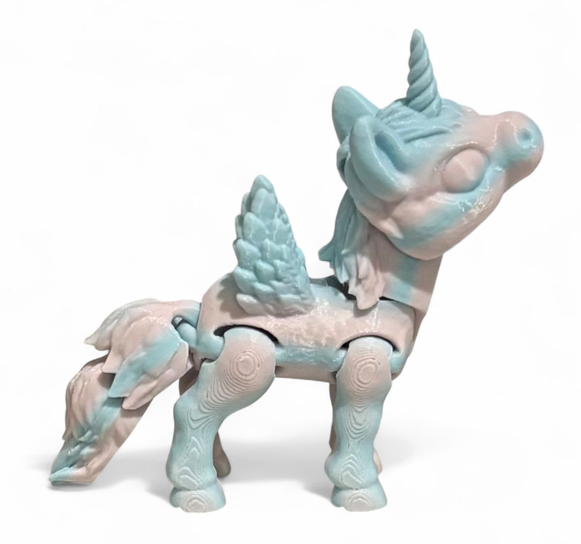 3D printed 8" Alicorn - Cotton Candy