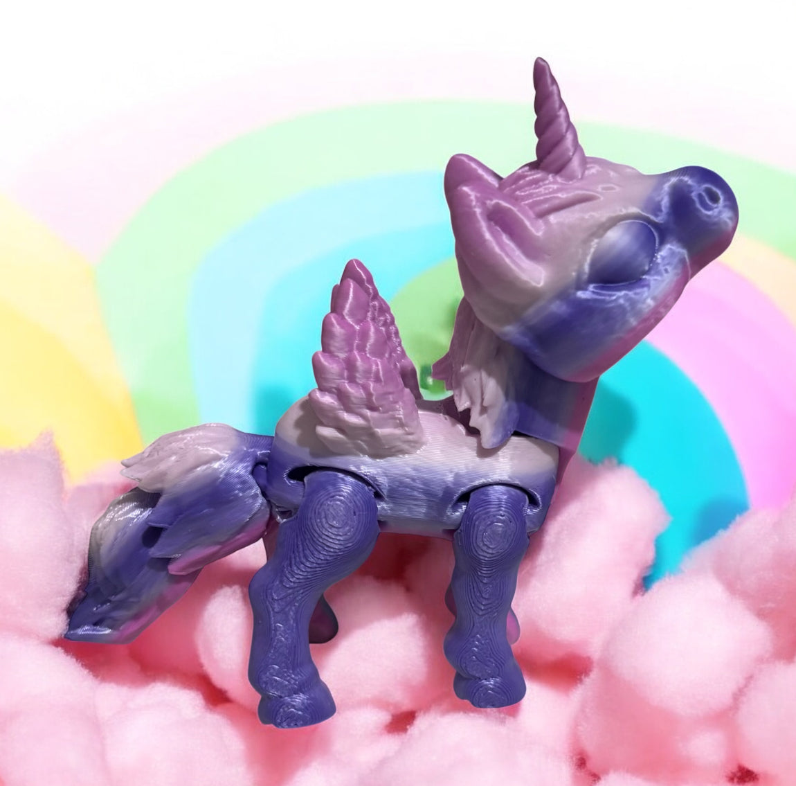 3D printed 8" Alicorn - Rainbow 03