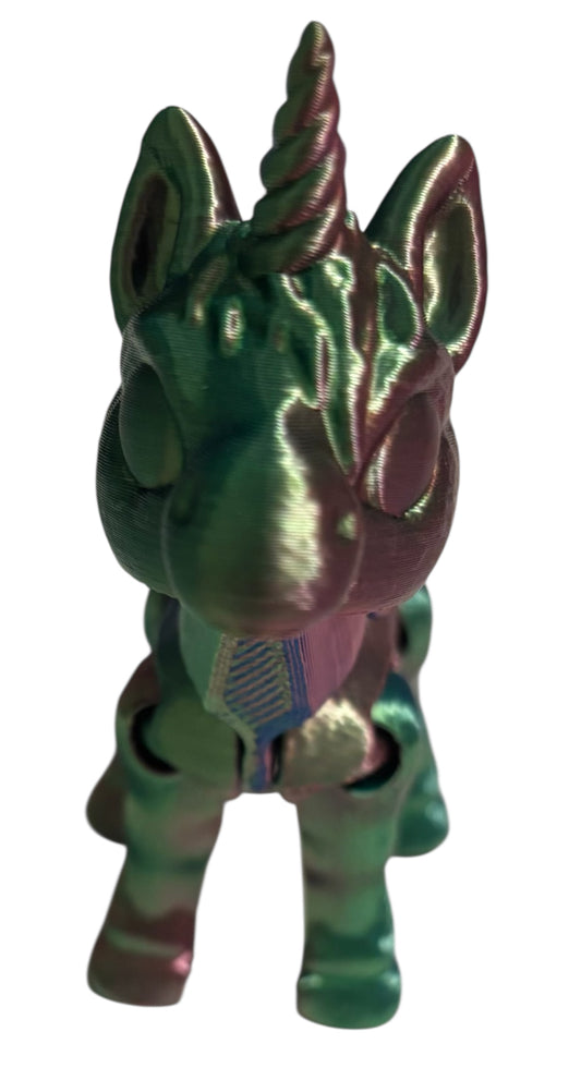 3D printed 3-1/2" Alicorn Blue/Green/Purple