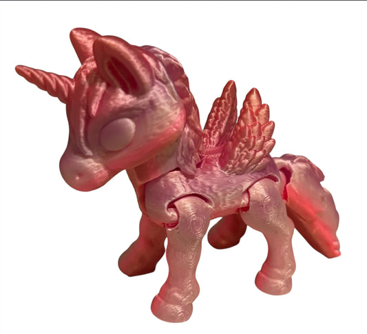 3D printed 3-1/2" Alicorn Peach Blush
