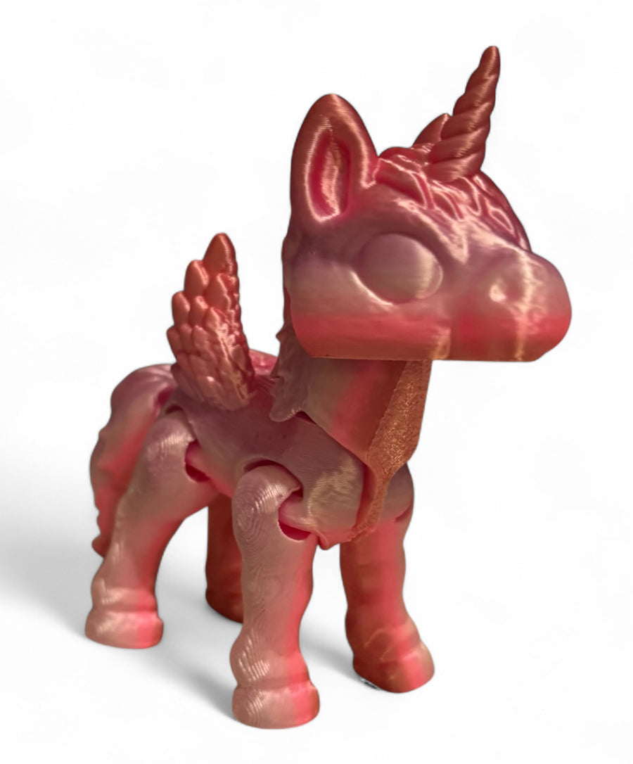 3D printed 3-1/2" Alicorn Peach Blush