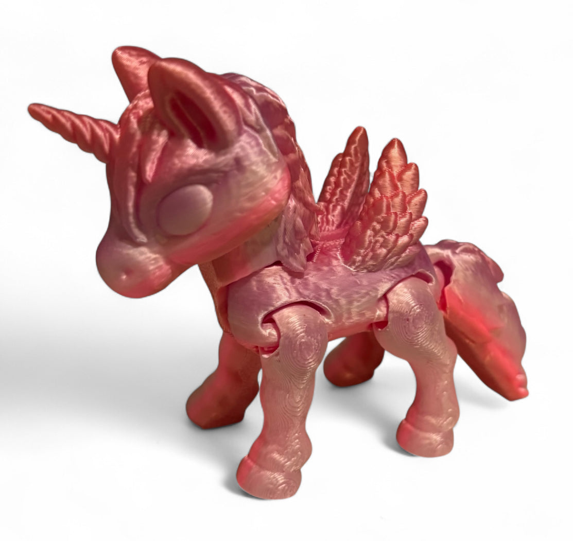 3D printed 3-1/2" Alicorn Peach Blush