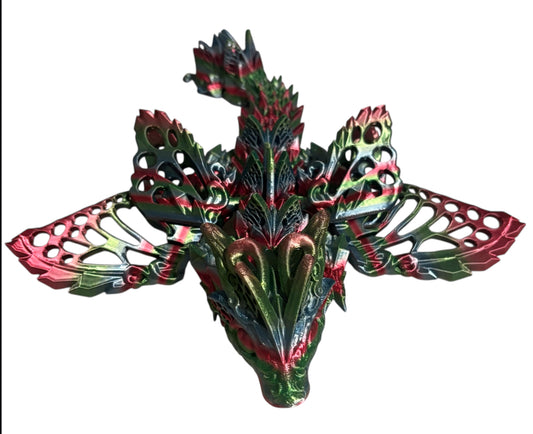 3D printed 9" Baby Fae Wolf Dragon - Rainbow 06