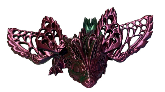 3D printed 9" Baby Fae Wolf Dragon - Blue / Green / Purple