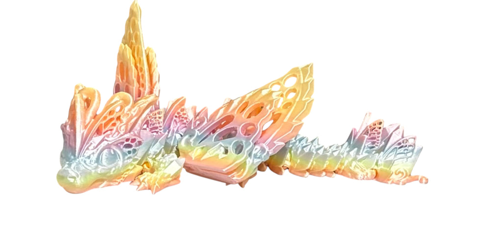 3D printed 9" Baby Fae Wolf Dragon - Candy Silk