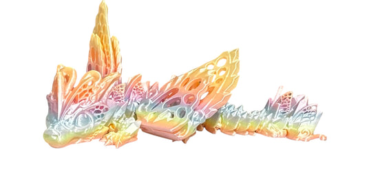 3D printed 9" Baby Fae Wolf Dragon - Candy Silk