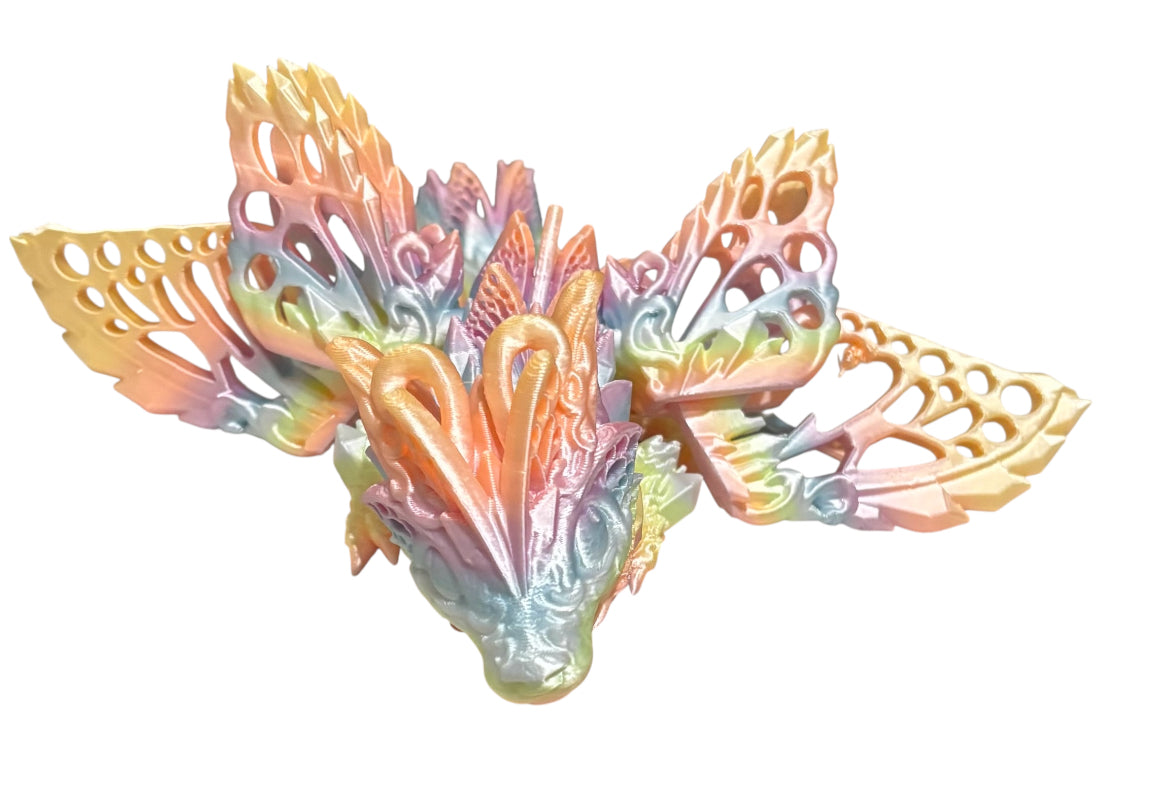 3D printed 9" Baby Fae Wolf Dragon - Candy Silk