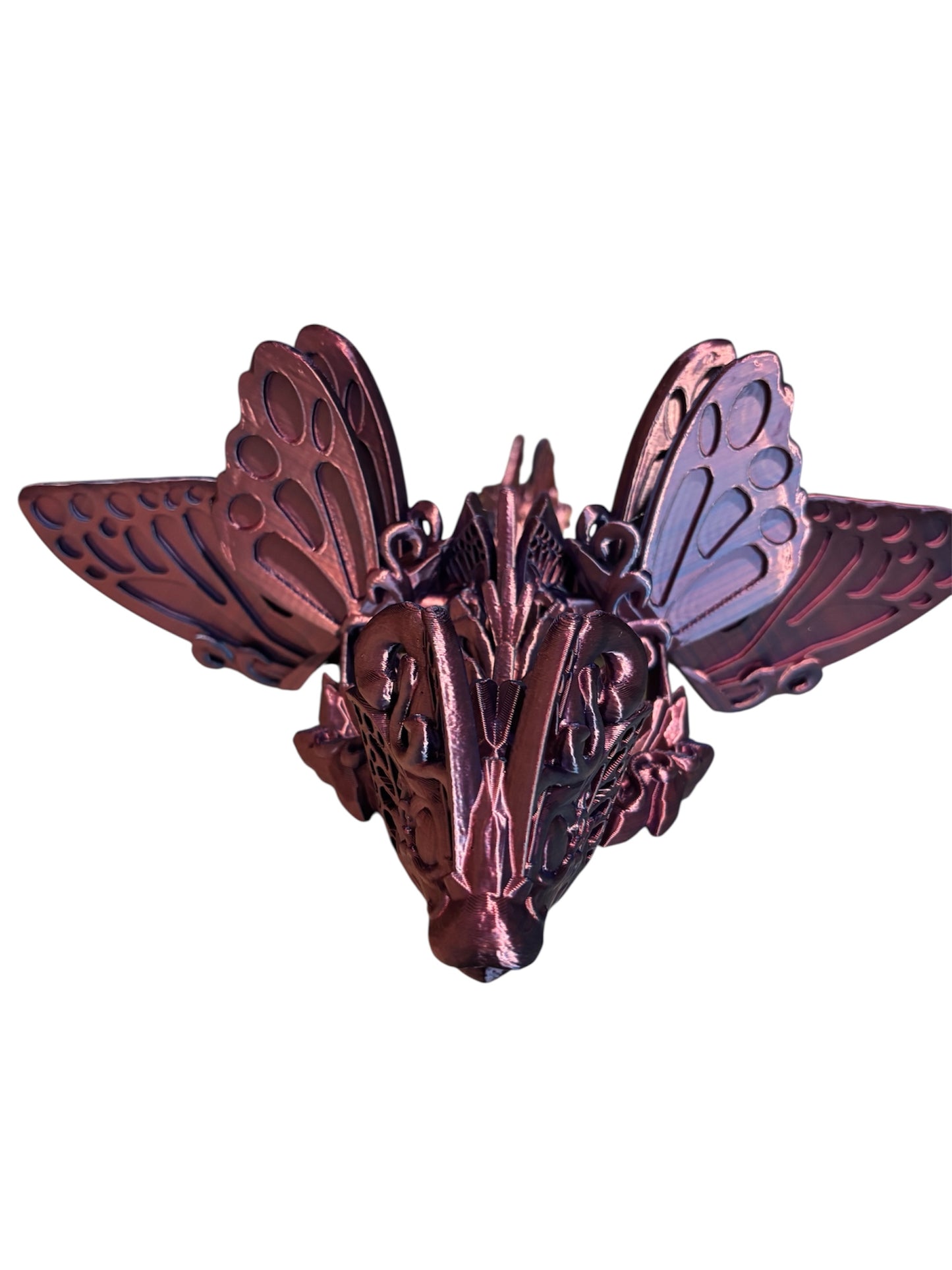 3D printed 13" Baby Butterfly Dragon - Red / Blue