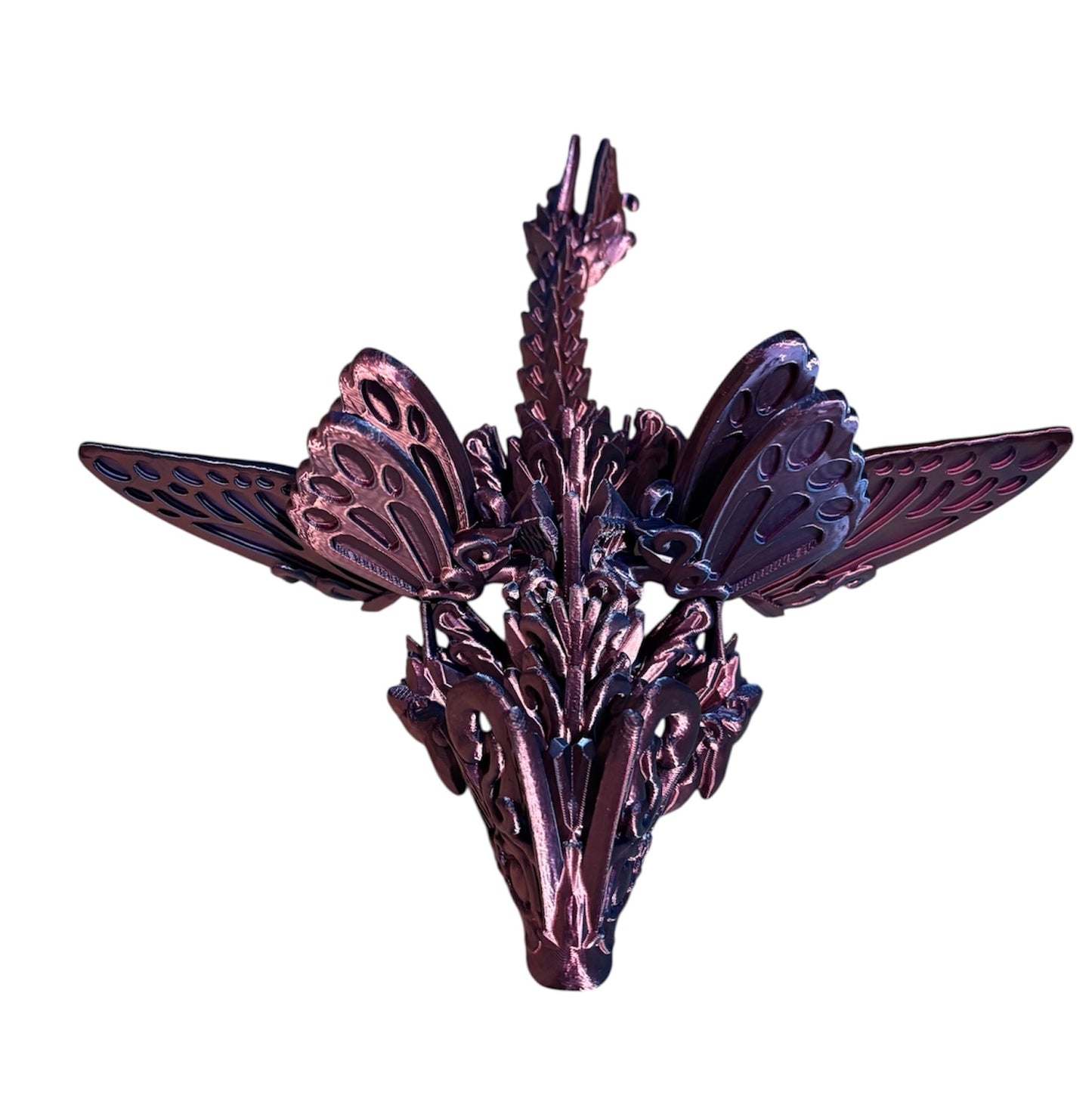 3D printed 13" Baby Butterfly Dragon - Red / Blue