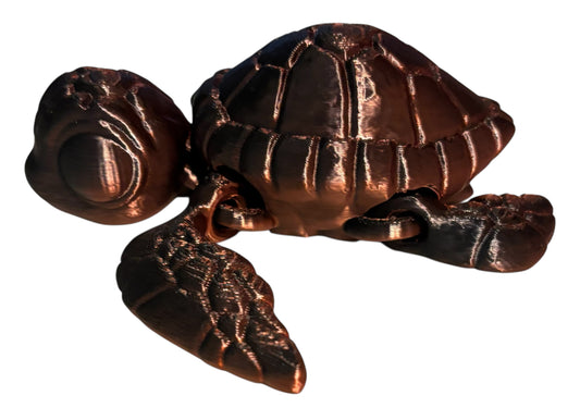 3D printed 4-1/2" Sea Turtle - Black/Red