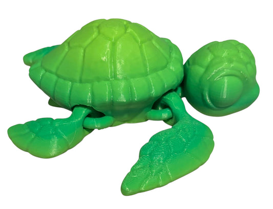 3D printed 4-1/2" Sea Turtle - Mint Lime