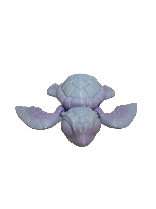 3D printed 4-1/2" Sea Turtle - Blueberry Bubblegum