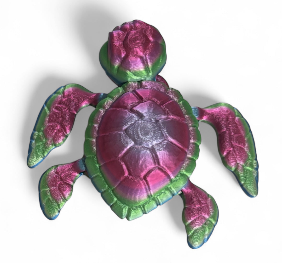 3D printed 4-1/2" Sea Turtle - Rainbow 06