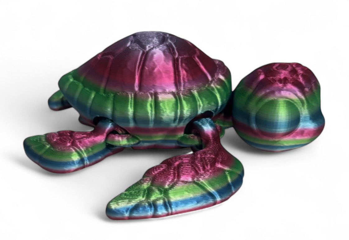 3D printed 4-1/2" Sea Turtle - Rainbow 06