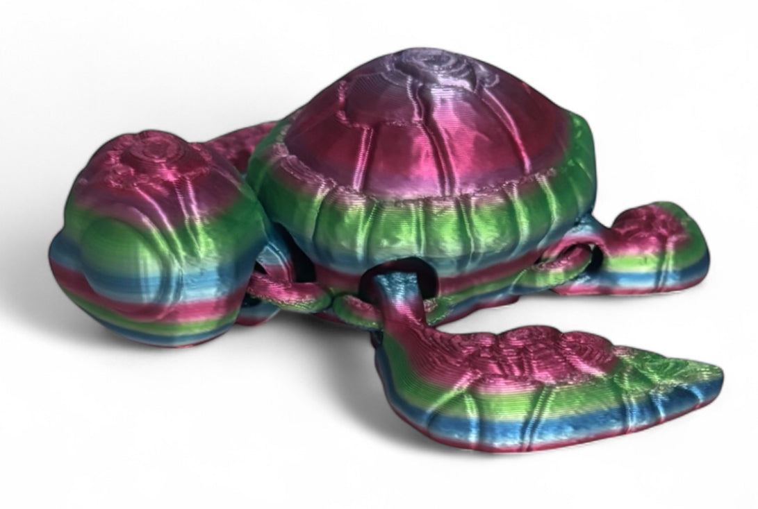 3D printed 4-1/2" Sea Turtle - Rainbow 06