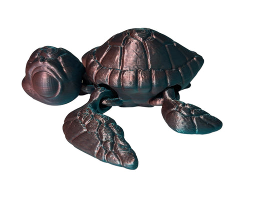 3D printed 4-1/2" Sea Turtle - Blue/Green/Purple