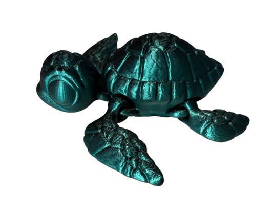 3D printed 4-1/2" Sea Turtle - Black/Green