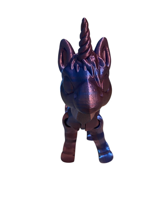 3D printed 8" Alicorn - Red / Blue
