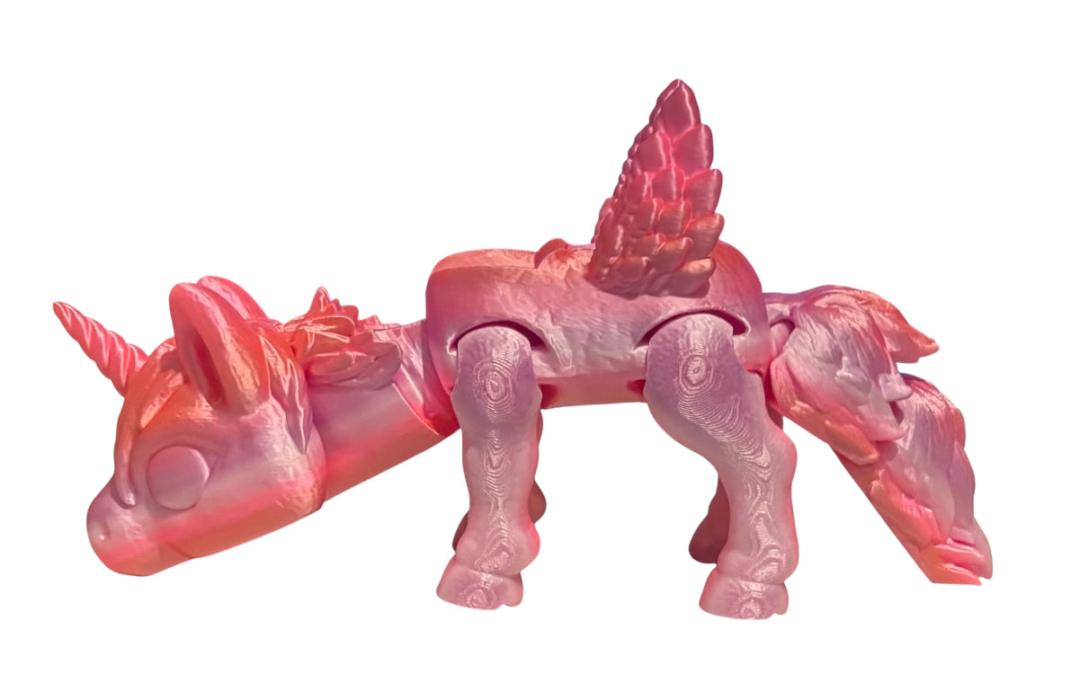 3D printed 8" Alicorn - Peach Blush