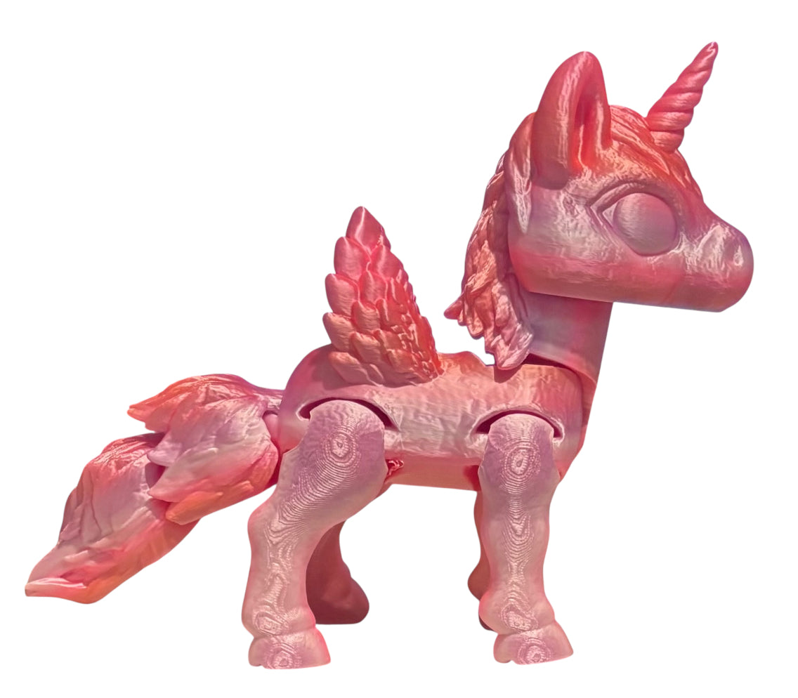 3D printed 8" Alicorn - Peach Blush