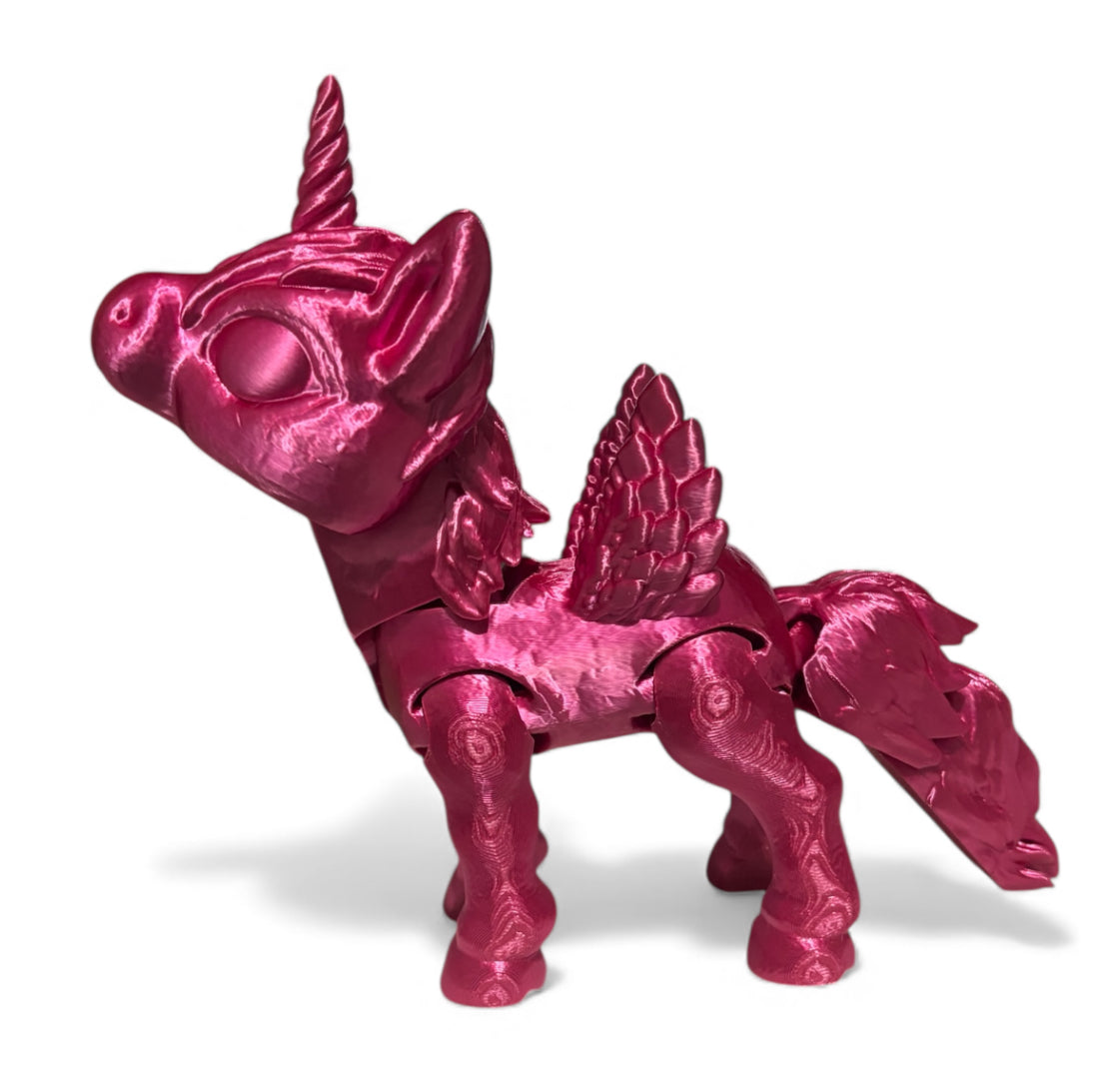3D printed 8" Alicorn - Rose